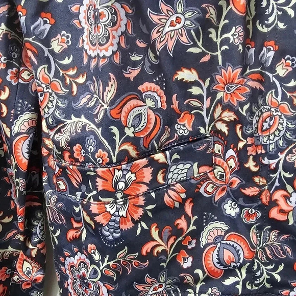 Pendleton Floral Full Zip Jacket Women's Size XL Pockets Stretch Cotton Blend - Picture 3 of 5